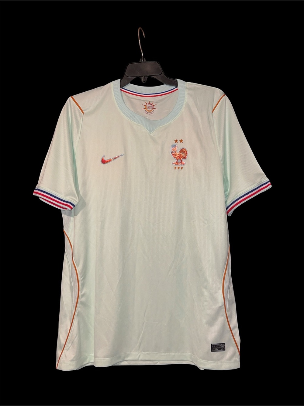 Nike Men’s Mint Green France Football Jersey with Tricolor Trim